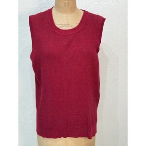 Michael Kors Womens Red Sparkle Knit Sleeveless Sweater Vest Top XL‎